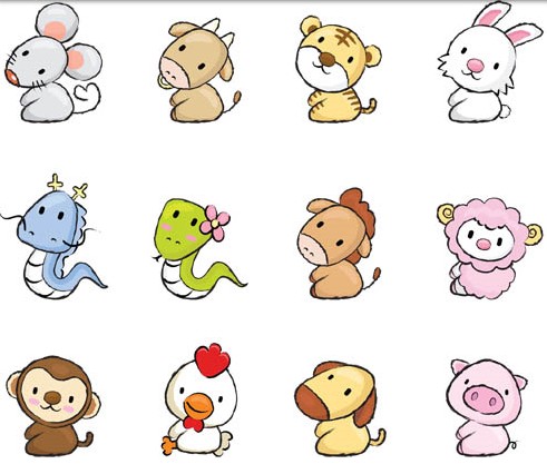 491x417 Cute Drawing Animals Vectors Material Free Download - Cute Drawing Pictures Of Animals