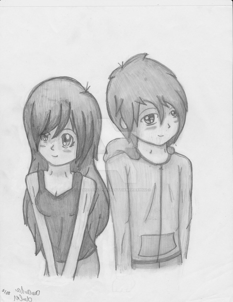 Cute Drawings Boy And Girl