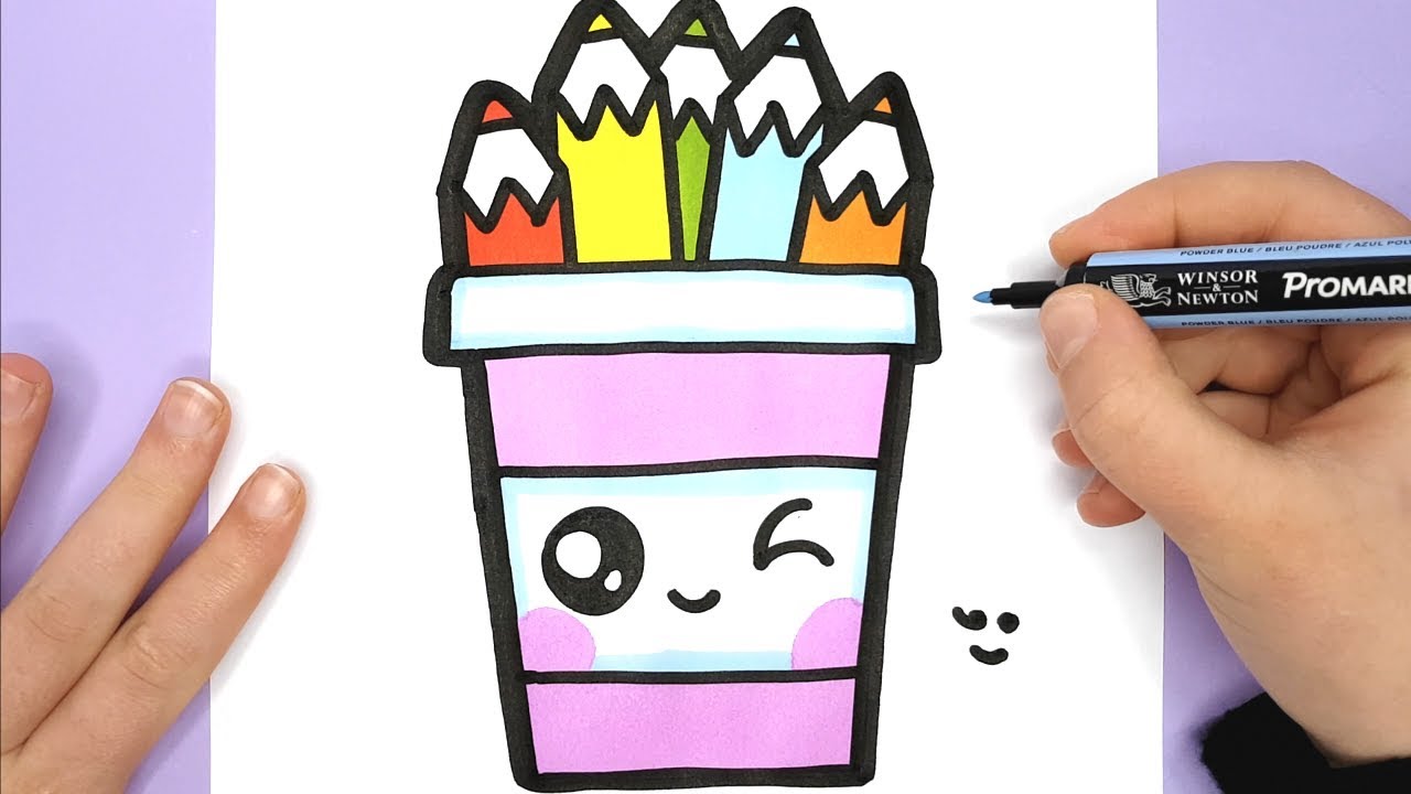 1280x720 How To Draw A Cute Pencil Pot - Cute Drawings