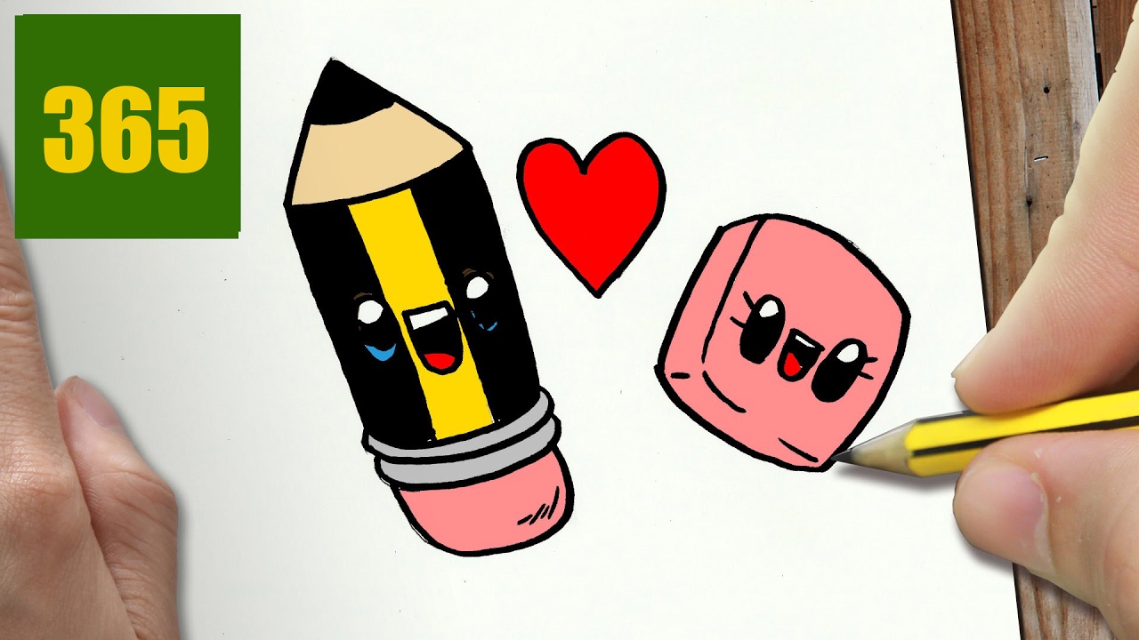 1280x720 How To Draw A Pencil In Love Cute, Easy Step - Cute Drawings For Kids