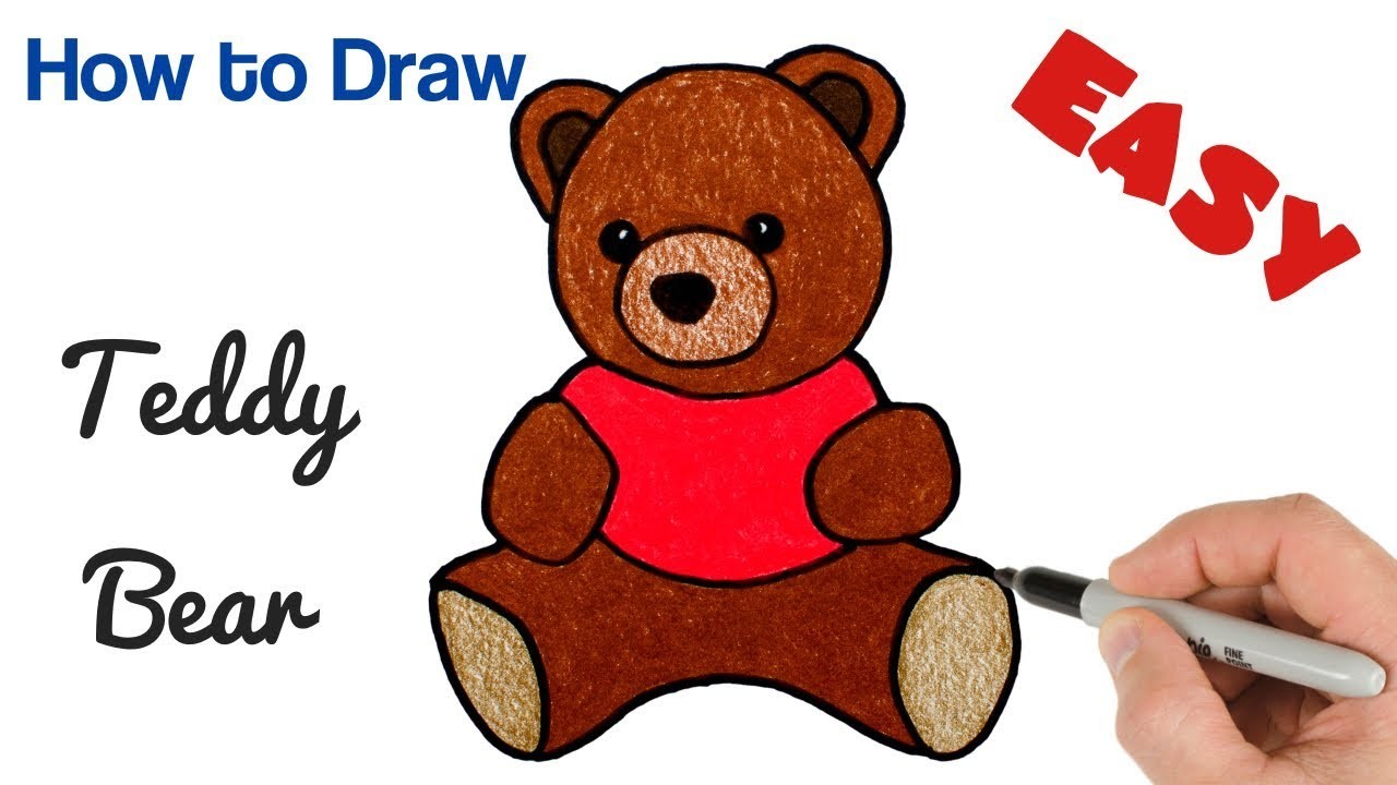 1280x720 How To Draw Teddy Bear Easy, Cute Drawings For Kids - Cute Drawings For Kids