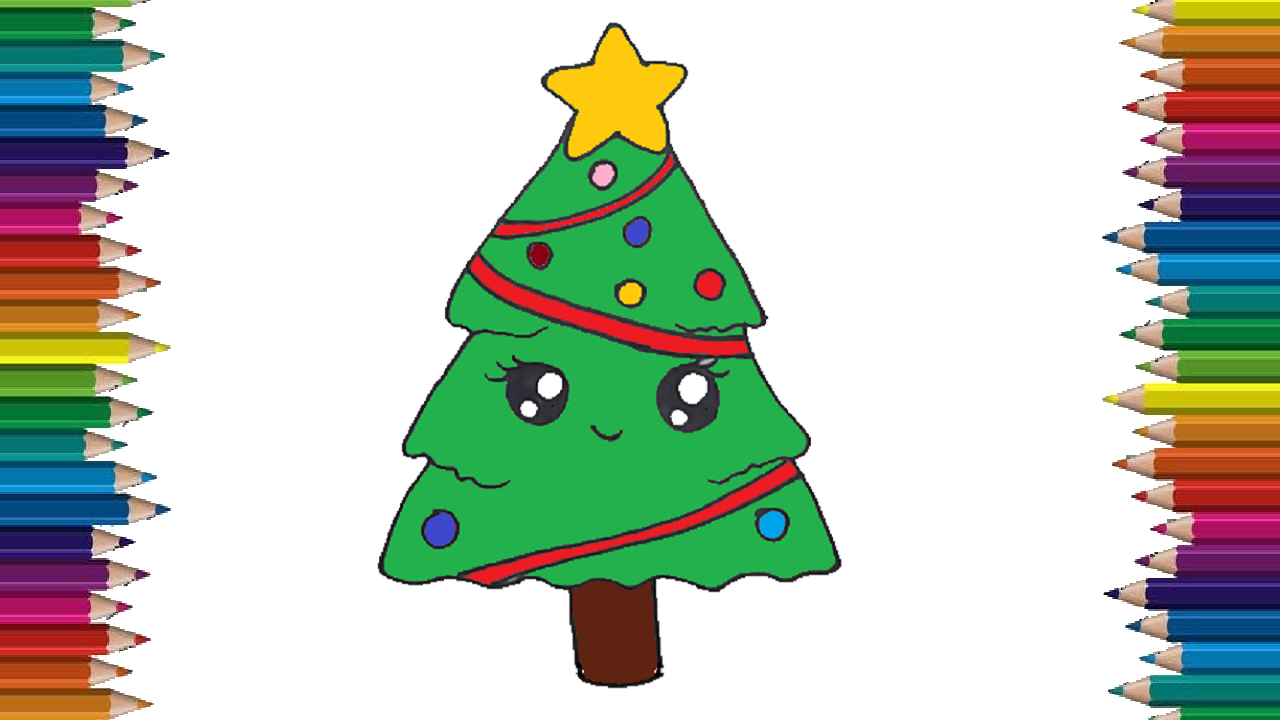 1280x720 How To Draw A Christmas Tree Cute And Easy Easy Drawings For Kids - Cute Drawings For Kids