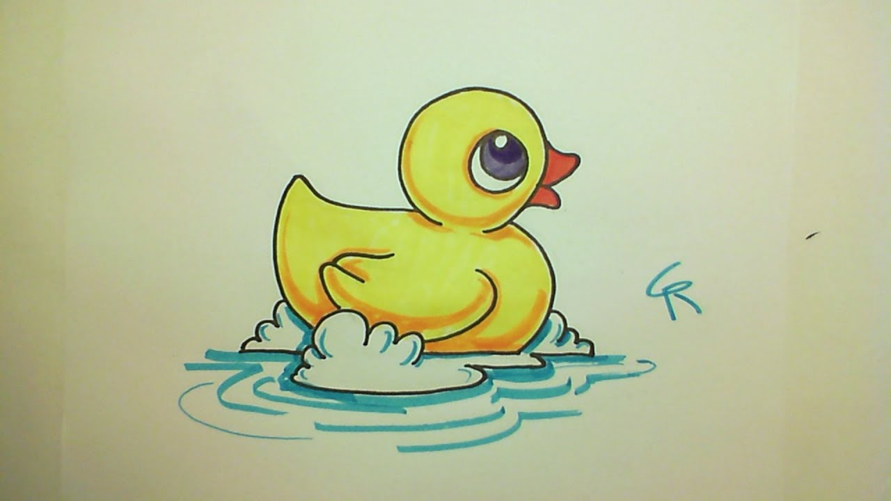 1280x720 learn how to draw a cute rubber ducky - Cute Duck Drawing