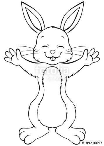 357x500 Happy Cute Easter Bunny Coloring - Cute Easter Bunny Drawing