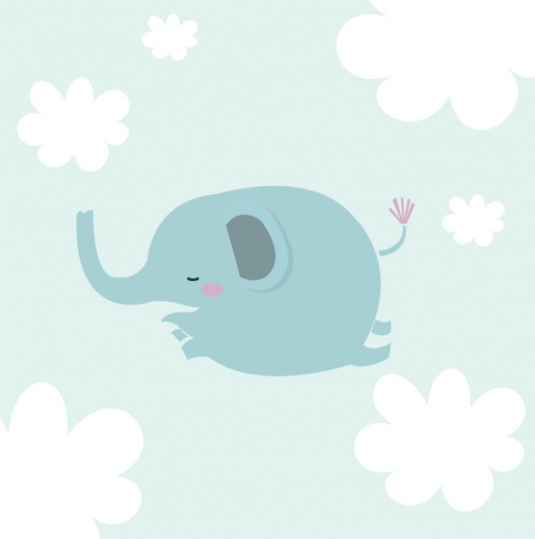 595x600 Cute Elephant Drawing Blue Fat Sketch Free Vector In Adobe - Cute Elephant Drawing