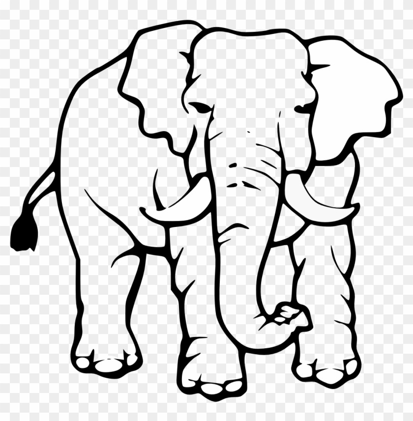 840x857 Elephant Black And White Cute Elephant Clipart Black - Cute Elephant Drawing