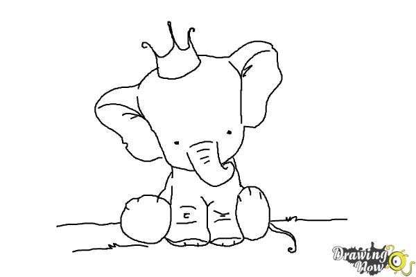 600x400 How To Draw A Cute Elephant - Cute Elephant Drawing