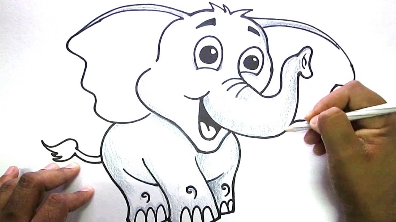1280x720 How To Draw Cute Elephant - Cute Elephant Drawing