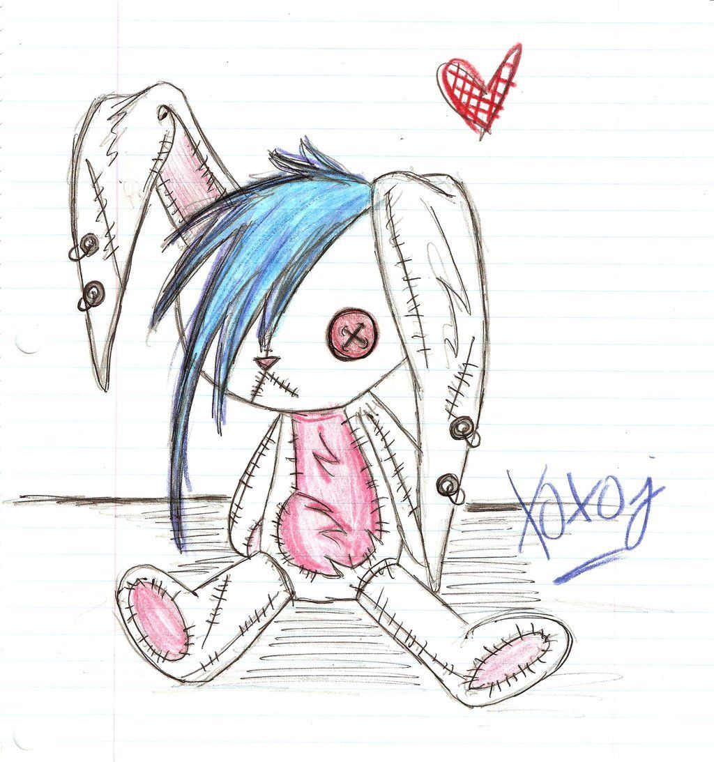 1024x1093 Cute Emo Girl Sketch Anime Girl With Headphones - Cute Emo Couple Drawings