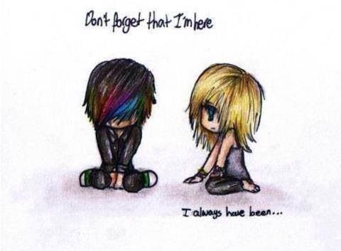 480x353 d r a w i n g in emo art, emo - Cute Emo Couple Drawings