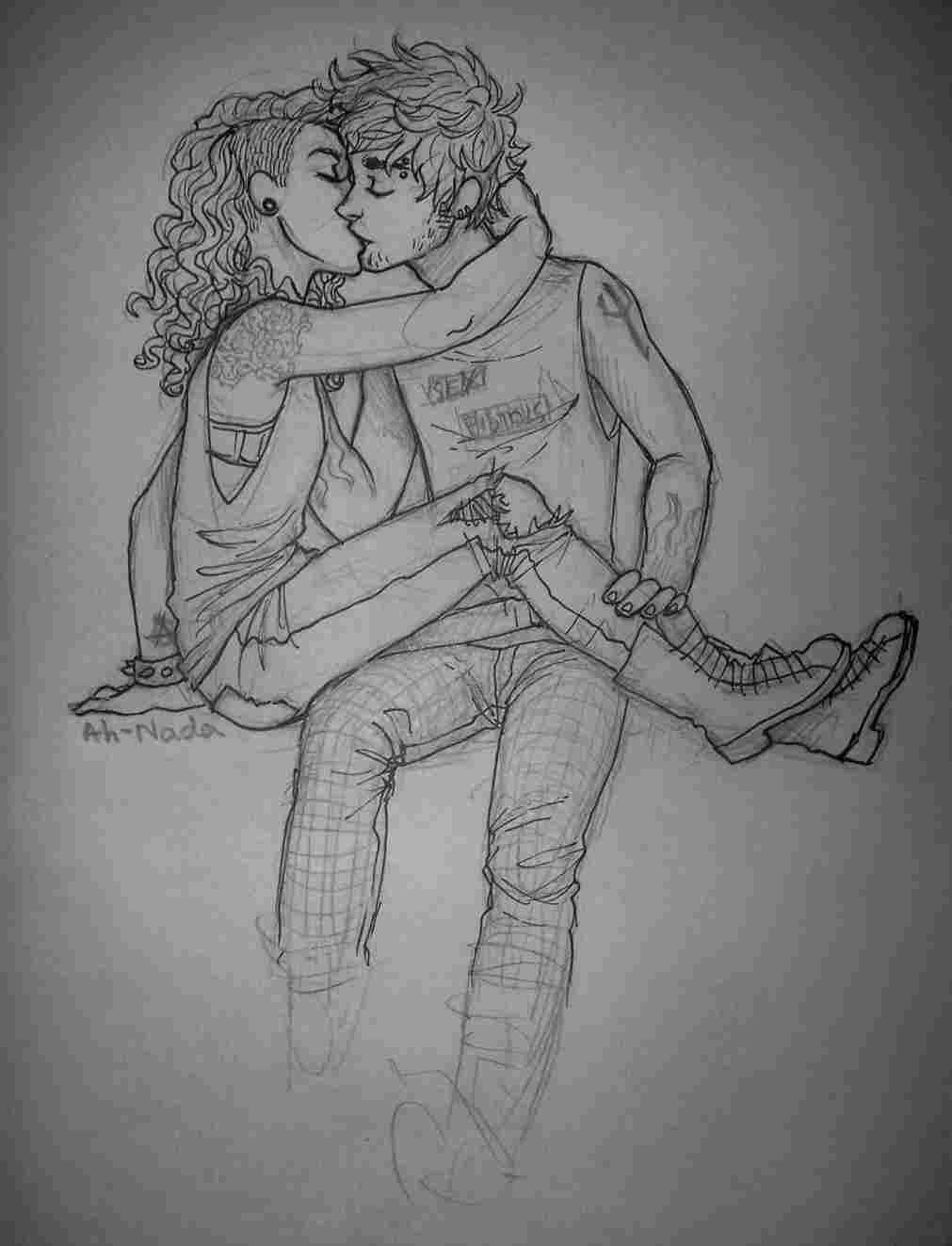 1011x1323 Simple How To Draw A Cute Emo Couple Love Ings Tumblr Google Serch - Cute Emo Couple Drawings