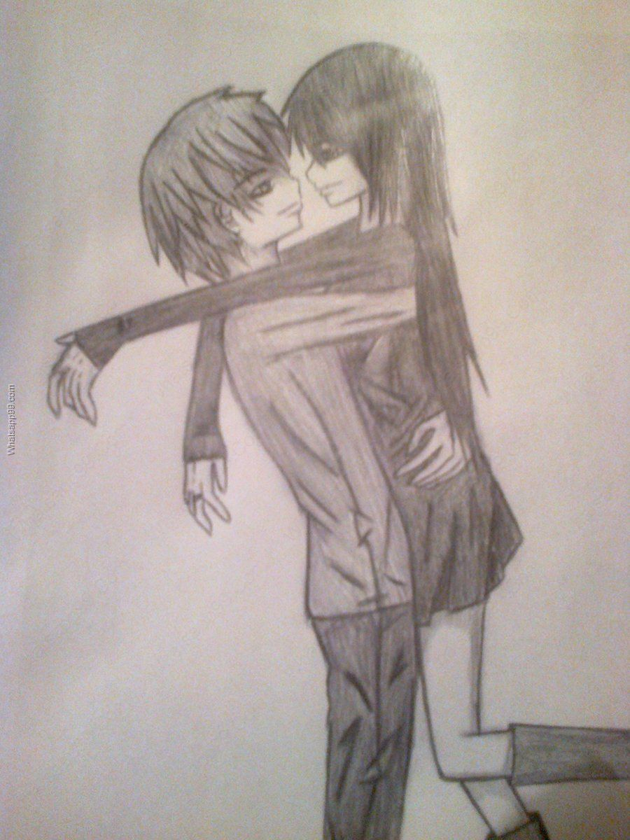 900x1200 cute emo couples drawings nice emo couple drawing wodip - Cute Emo Couple Drawings