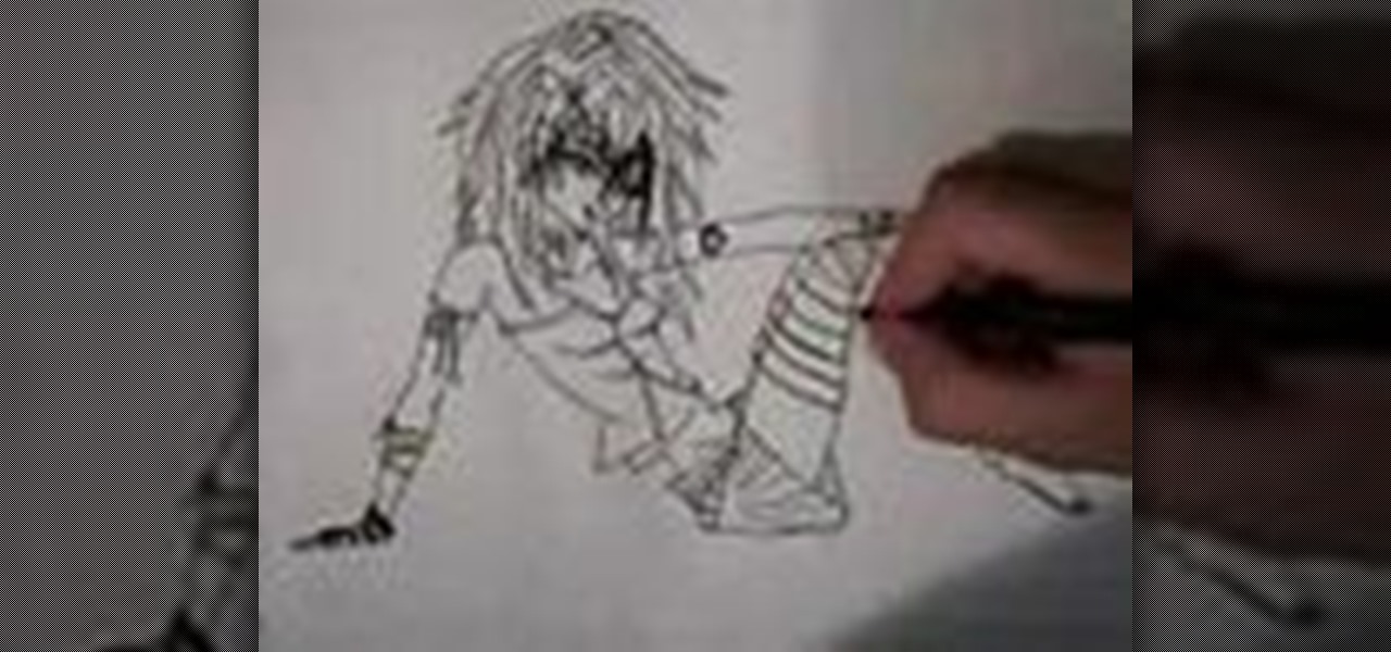 1280x600 How To Draw A Manga Cute Emo Girl Drawing Illustration - Cute Emo Drawings