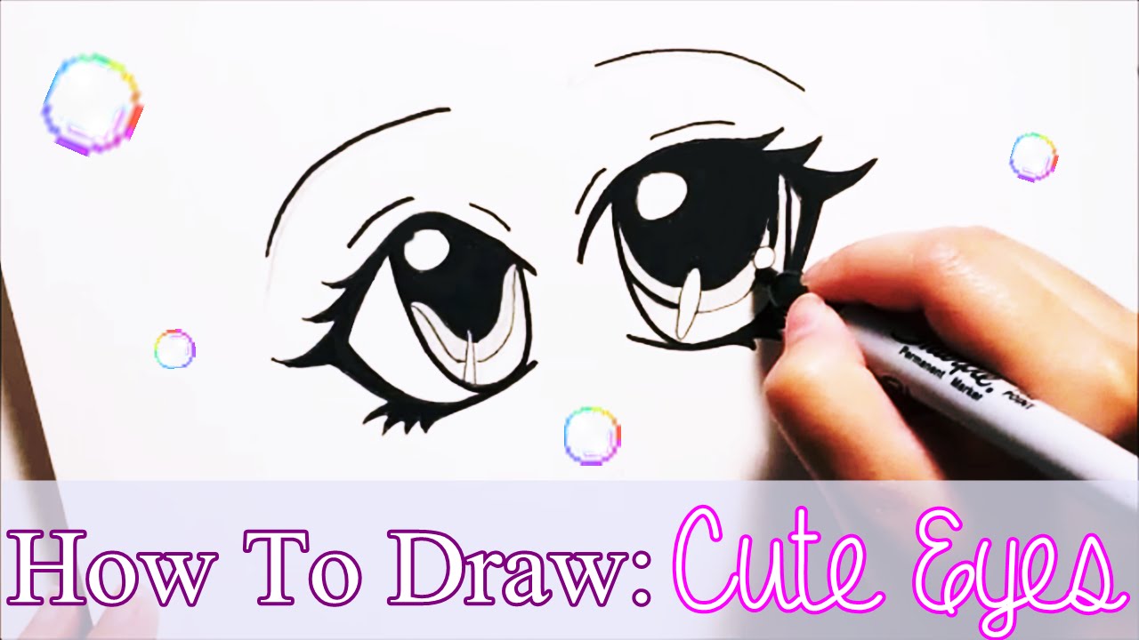 1280x720 How To Draw Cute Anime Eyes For Beginners - Cute Eyes Drawing