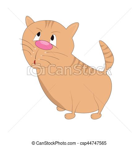 450x470 cartoon character cute fat cat cartoon vector isolated on white - Cute Fat Cat Drawing