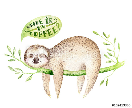 500x408 Baby Animals Sloth Nursery Isolated Painting Watercolor Boho - Cute Ferret Drawing