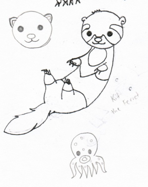 474x600 cute ferret drawing - Cute Ferret Drawing