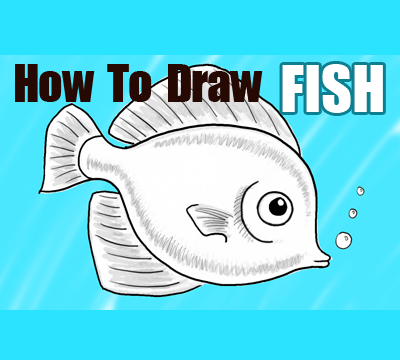 400x360 How To Draw A Cute Fish Cartoon With Simple Steps For Kids - Cute Fish Drawing