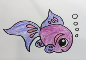 300x211 How To Draw Cute Cartoon Fish Easy - Cute Fish Drawing