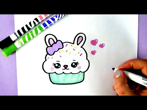 480x360 How To Draw A Cute Bunny Cupcake Cute Food Drawings - Cute Food Drawings