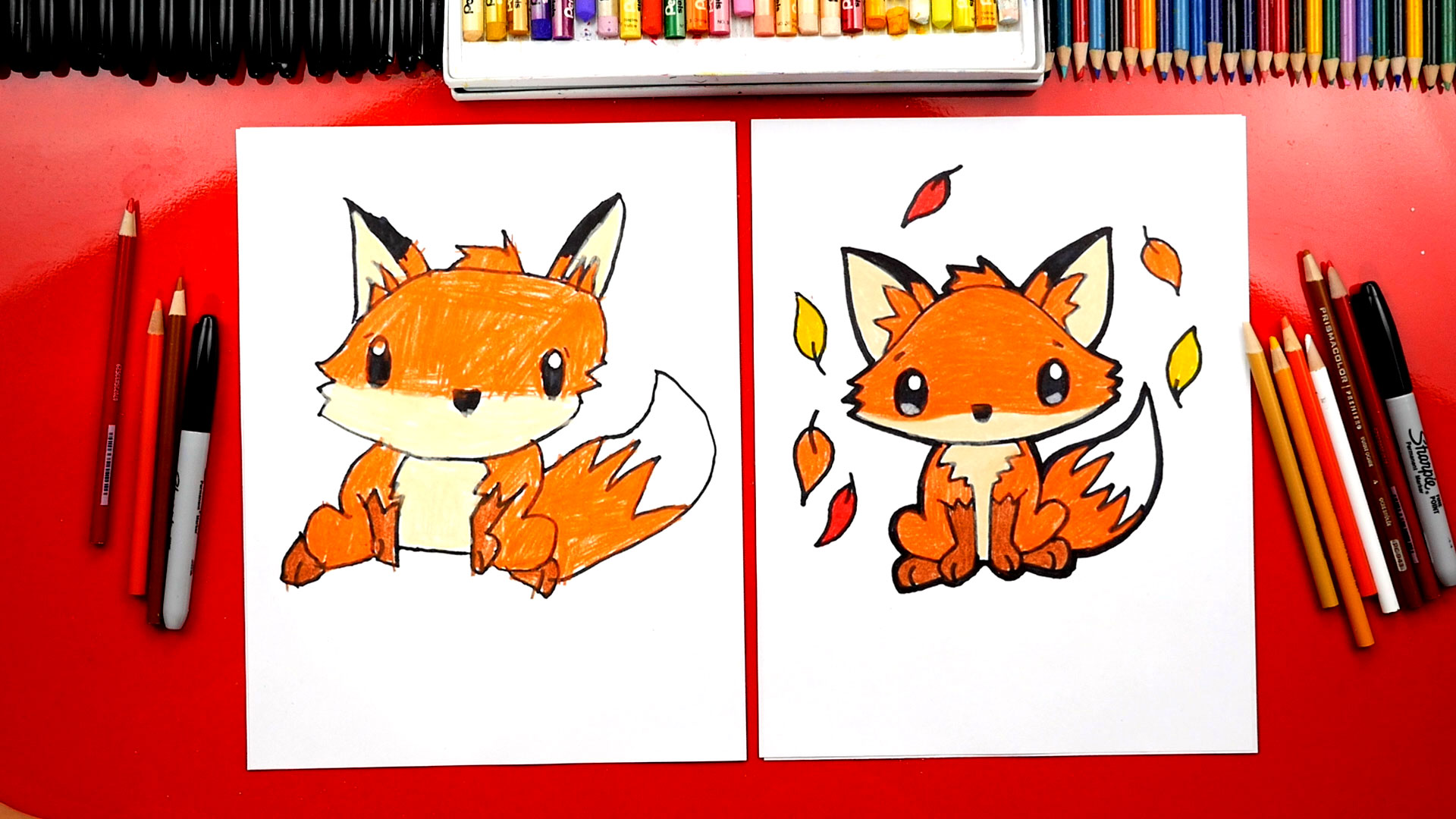 1920x1080 How To Draw A Cute Fox - Cute Fox Drawing