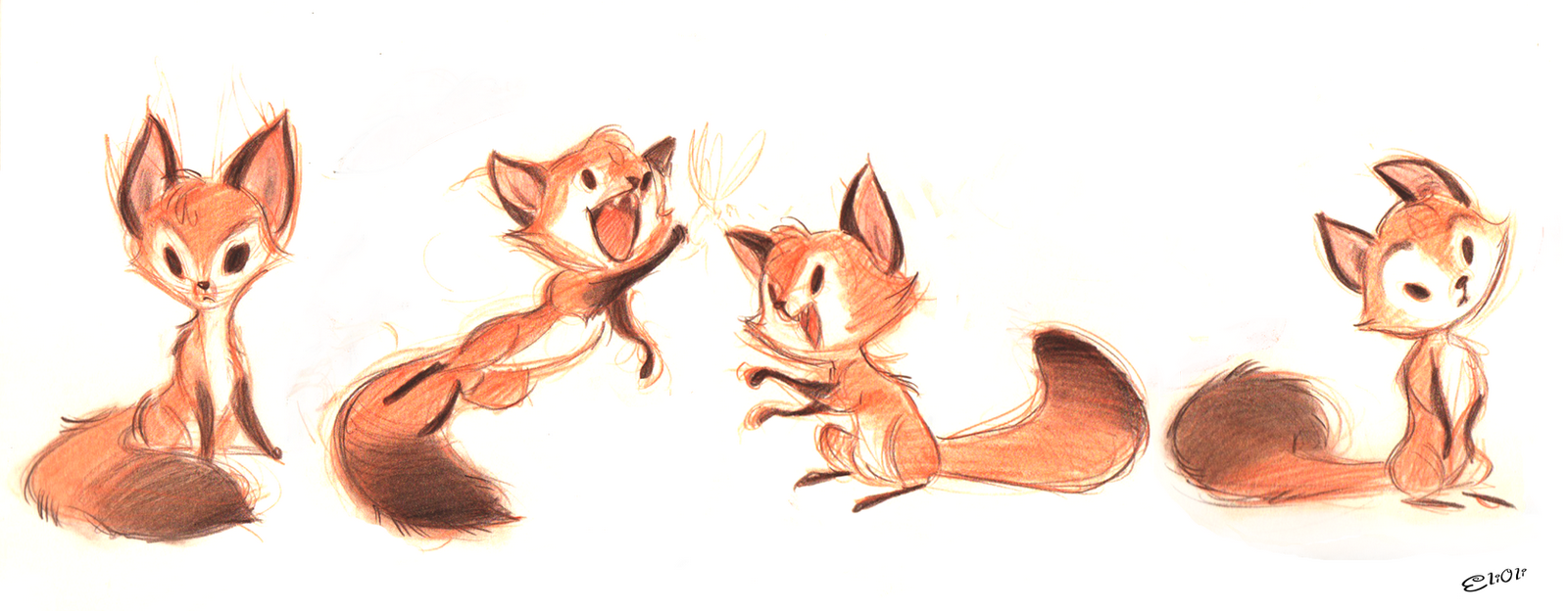 1600x624 Simple Cute Fox Drawing - Cute Fox Drawing