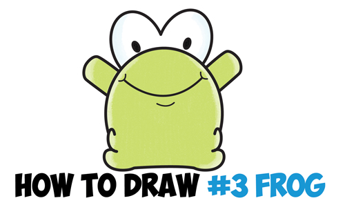 500x297 How To Draw Cute Cartoon Baby Frog From Number Shape Easy Step - Cute Frog Drawing