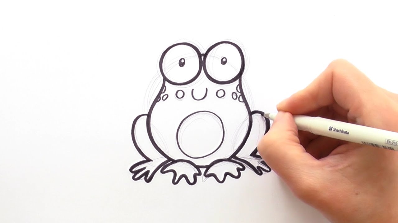 1280x720 How To Draw A Cartoon Frog - Cute Frog Drawing