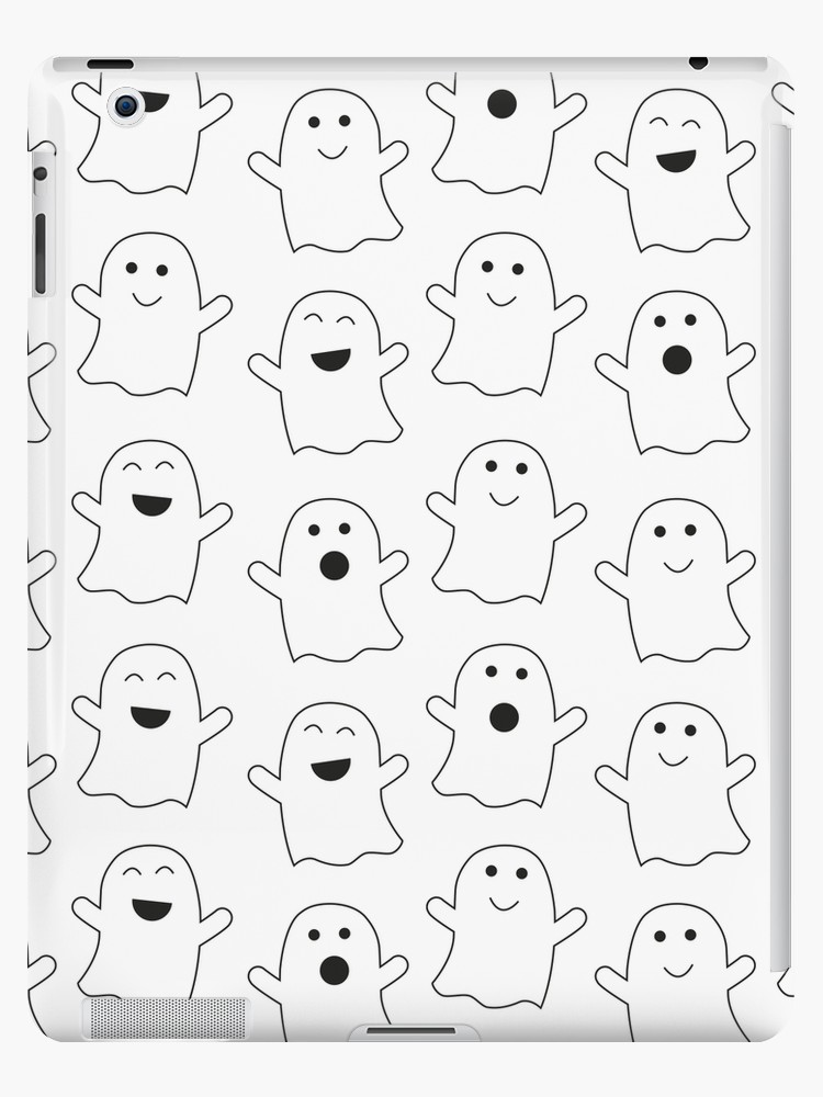 750x1000 Cute Ghost Pattern Ipad Cases Skins - Cute Ghost Drawing