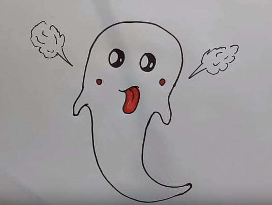 535x404 How To Draw A Cute Ghost - Cute Ghost Drawing