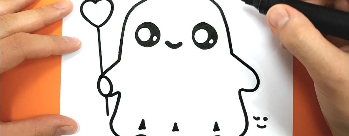 1140x445 How To Draw And Color A Cute Ghost Easy Drawing Tutorial - Cute Ghost Drawing