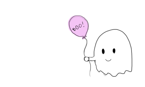 500x300 Boo! Via Tumblr Uploaded - Cute Ghost Drawing