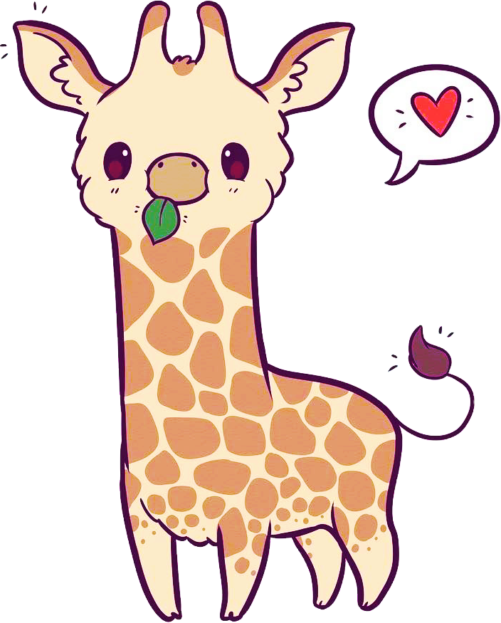 704x875 Girrafe Drawing Kawaii Transparent Png Clipart Free Download - Cute Giraffe Drawing