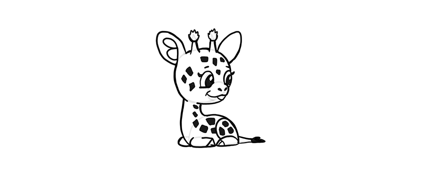 850x343 How To Draw Simple Cute Animals In Chibi Style - Cute Giraffe Drawing