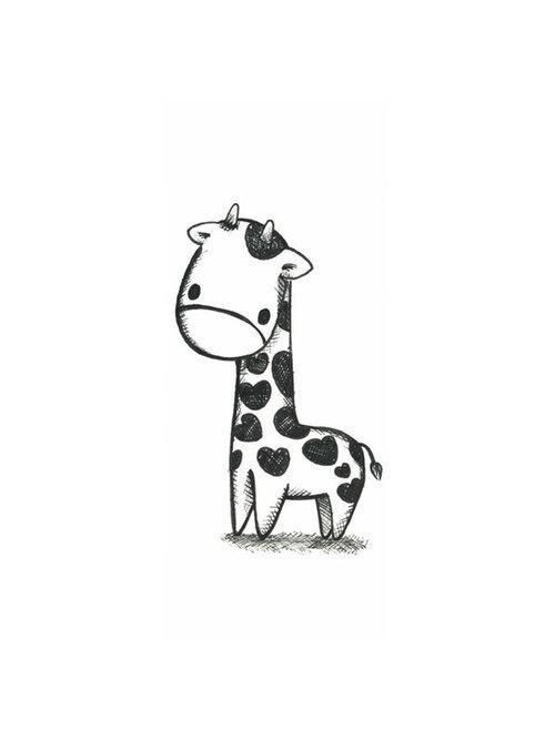 500x667 A Cute Giraffe Drawing That I Could Totally Make For My Next - Cute Giraffe Drawing