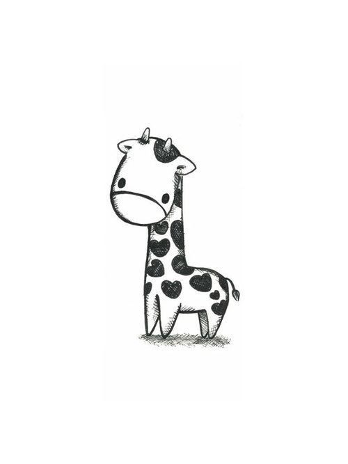 500x667 Drawing Via Tumblr Drawing Or Shading! - Cute Giraffe Drawing Tumblr