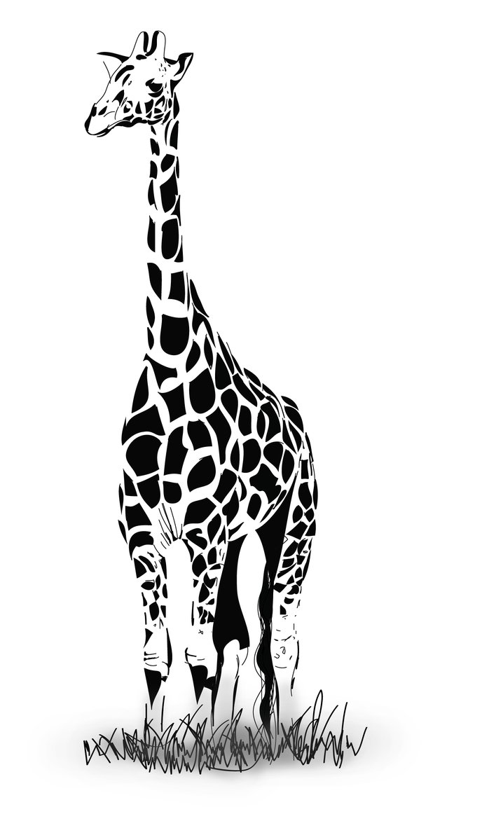 688x1162 How To Draw A Vector Giraffe In Adobe Illustrator - Cute Giraffe Drawing Tumblr