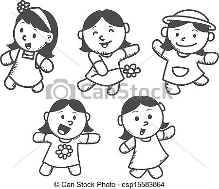 450x390 Set Of Cute Girl Cartoon - Cute Girl Cartoon Drawing