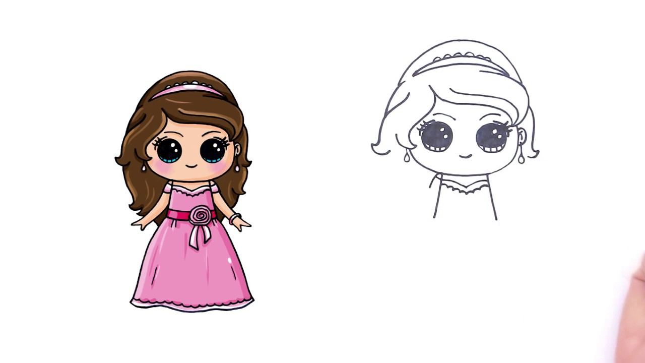 1280x720 how to draw a easy girl how to draw a cute girl - Cute Girl Drawing