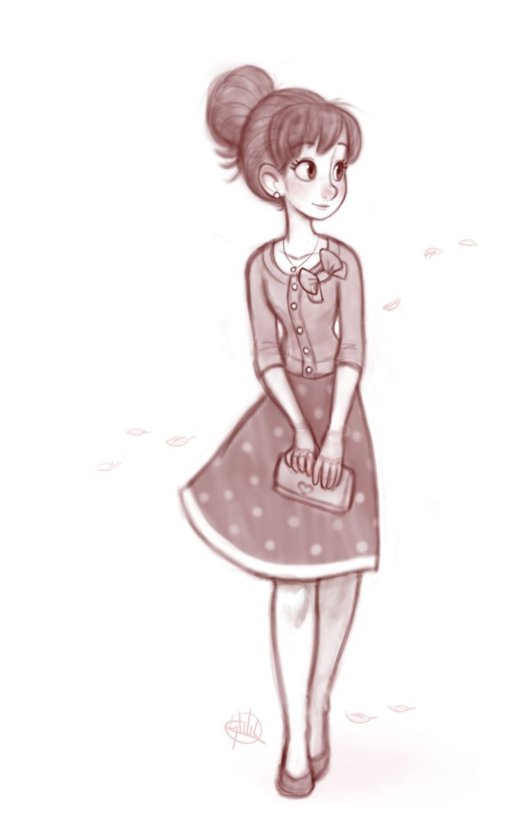 736x1196 Cute Girl Drawings - Cute Girl Drawing