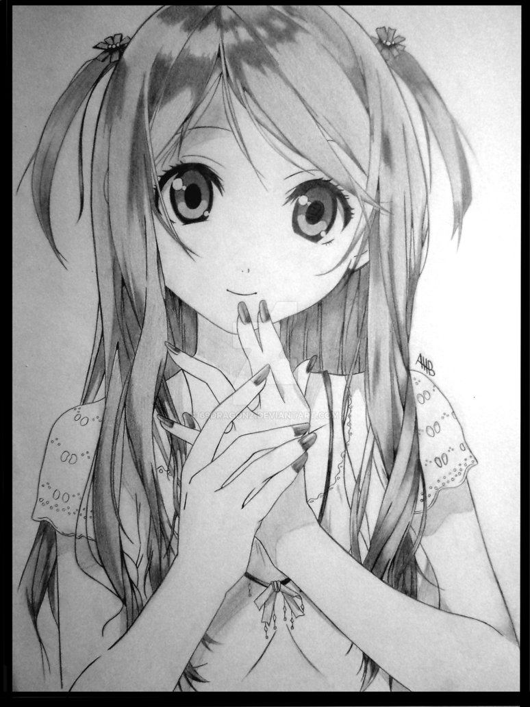 774x1032 Drawing Of A Cute Girl - Cute Girl Drawing