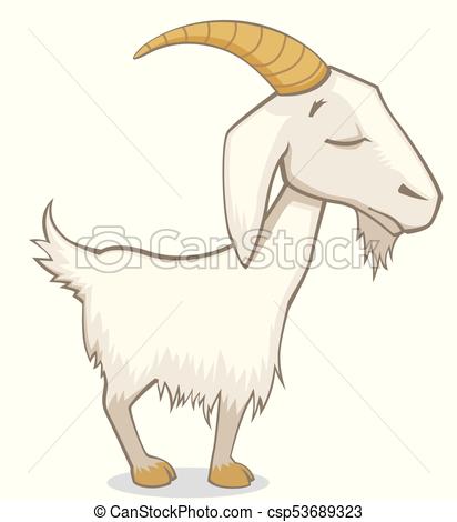 412x470 cute goat with eyes closed illustration cute quirky goat - Cute Goat Drawing