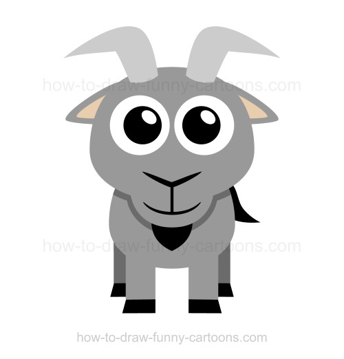 500x522 How To Draw A Goat - Cute Goat Drawing