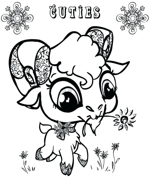 600x776 Goat Drawing Cute For Free Download - Cute Goat Drawing