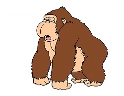 250x193 How To Draw A Gorilla - Cute Gorilla Drawing