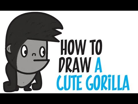 480x360 How To Draw A Gorilla For Kids Step - Cute Gorilla Drawing