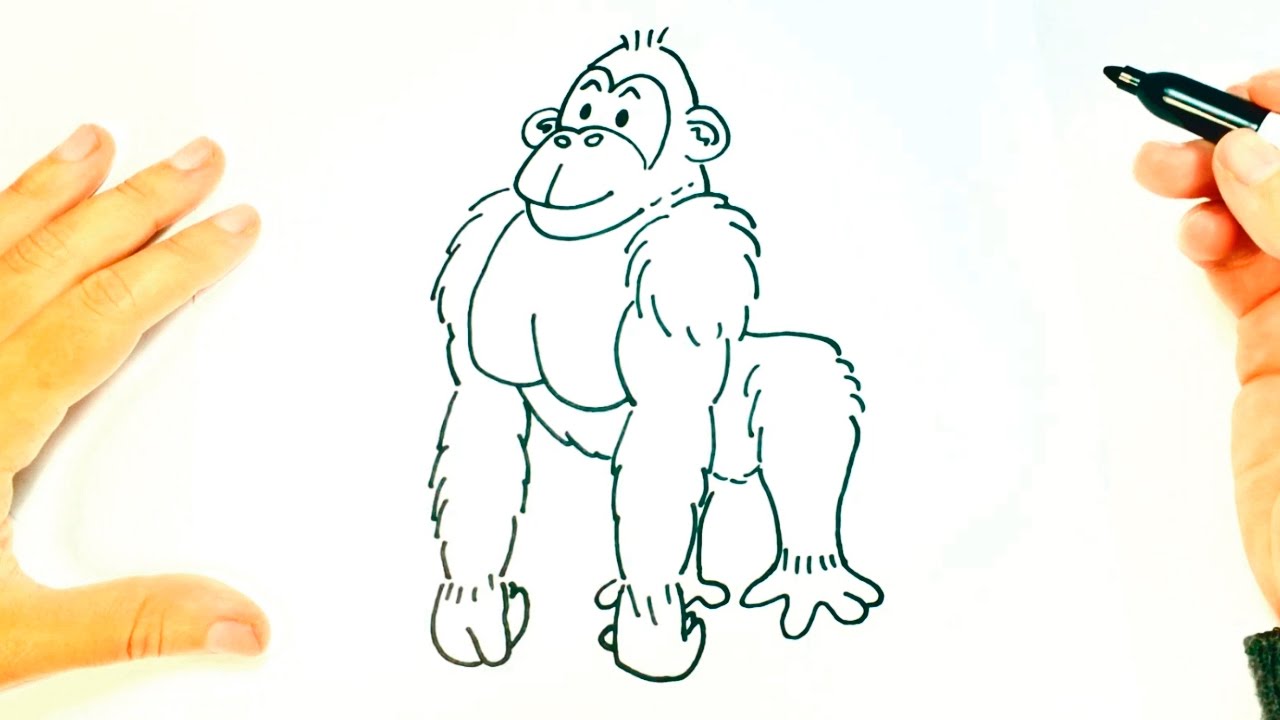 1280x720 how to draw a gorilla gorilla drawing lesson step - Cute Gorilla Drawing