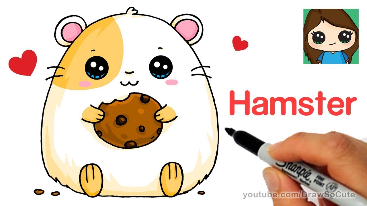1280x720 how to draw a hamster super easy - Cute Hamster Drawing