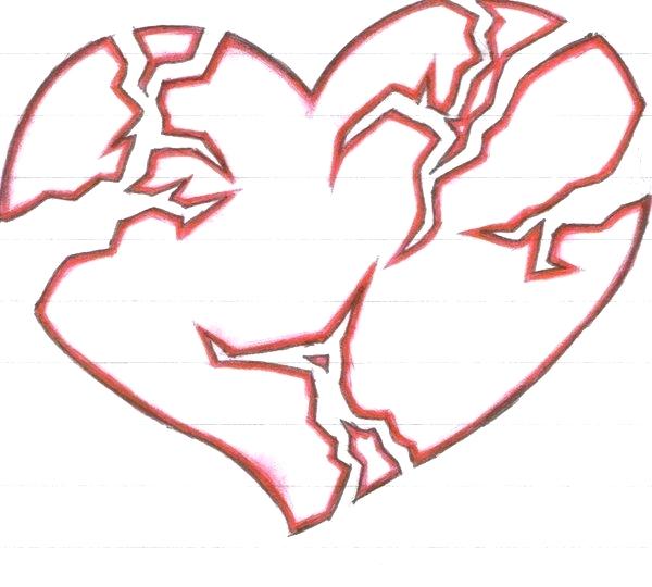 600x540 Heart Drawing Designs Best Broken Tattoo Drawings On Gorgeous - Cute Heart Designs Drawing