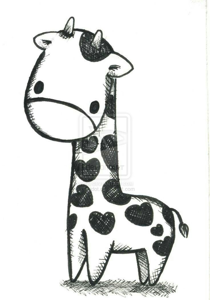 736x1048 Drawings Drawings, Cute Drawings, Giraffe - Cute Heart Designs Drawing